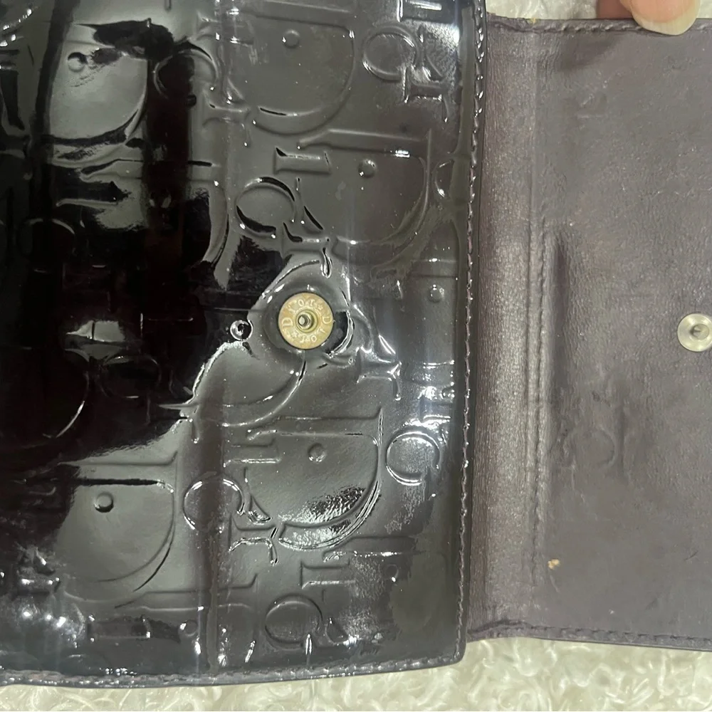 Christian Dior Black Patent Leather Wallet
